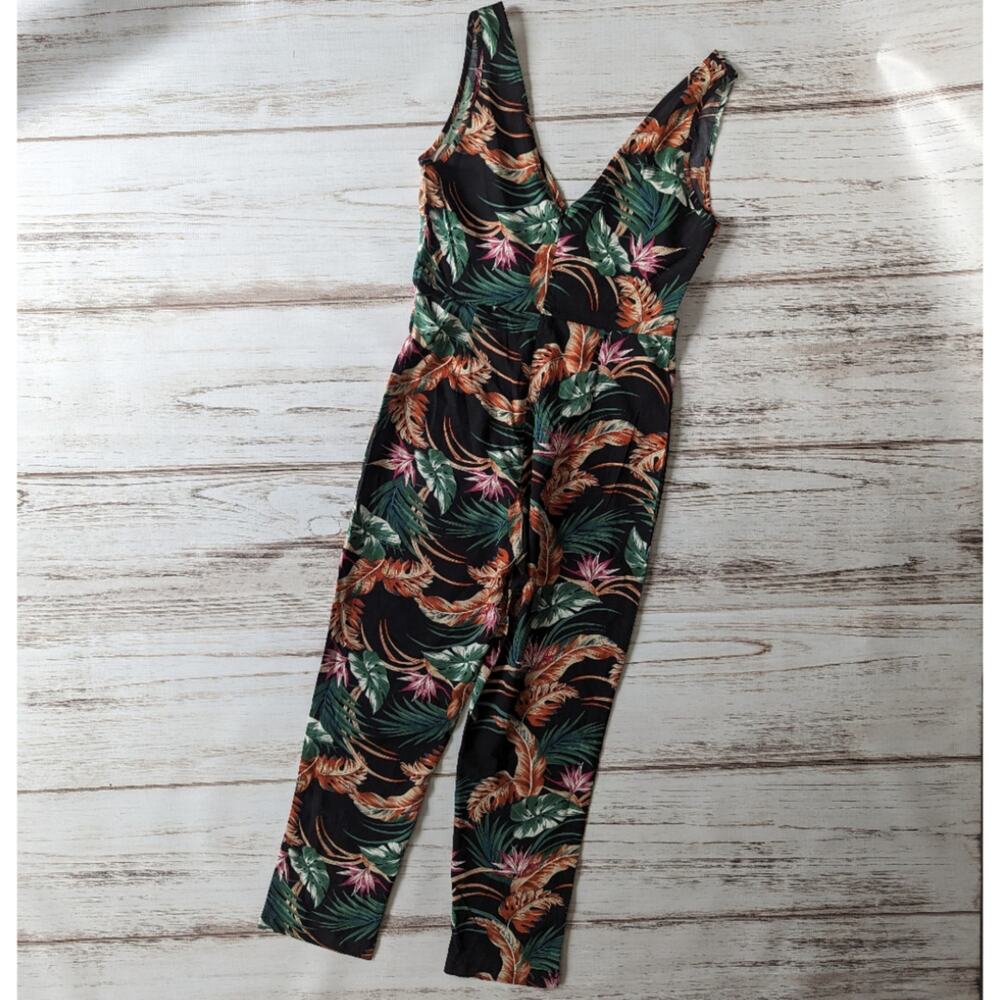 Shein Tropical Print Tank Jumpsuit sz Small